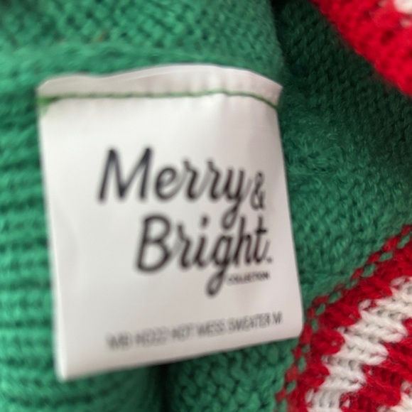 Merry & Bright Dog Ugly Christmas Sweater Holiday Hot Mess M - Picture 3 of 3